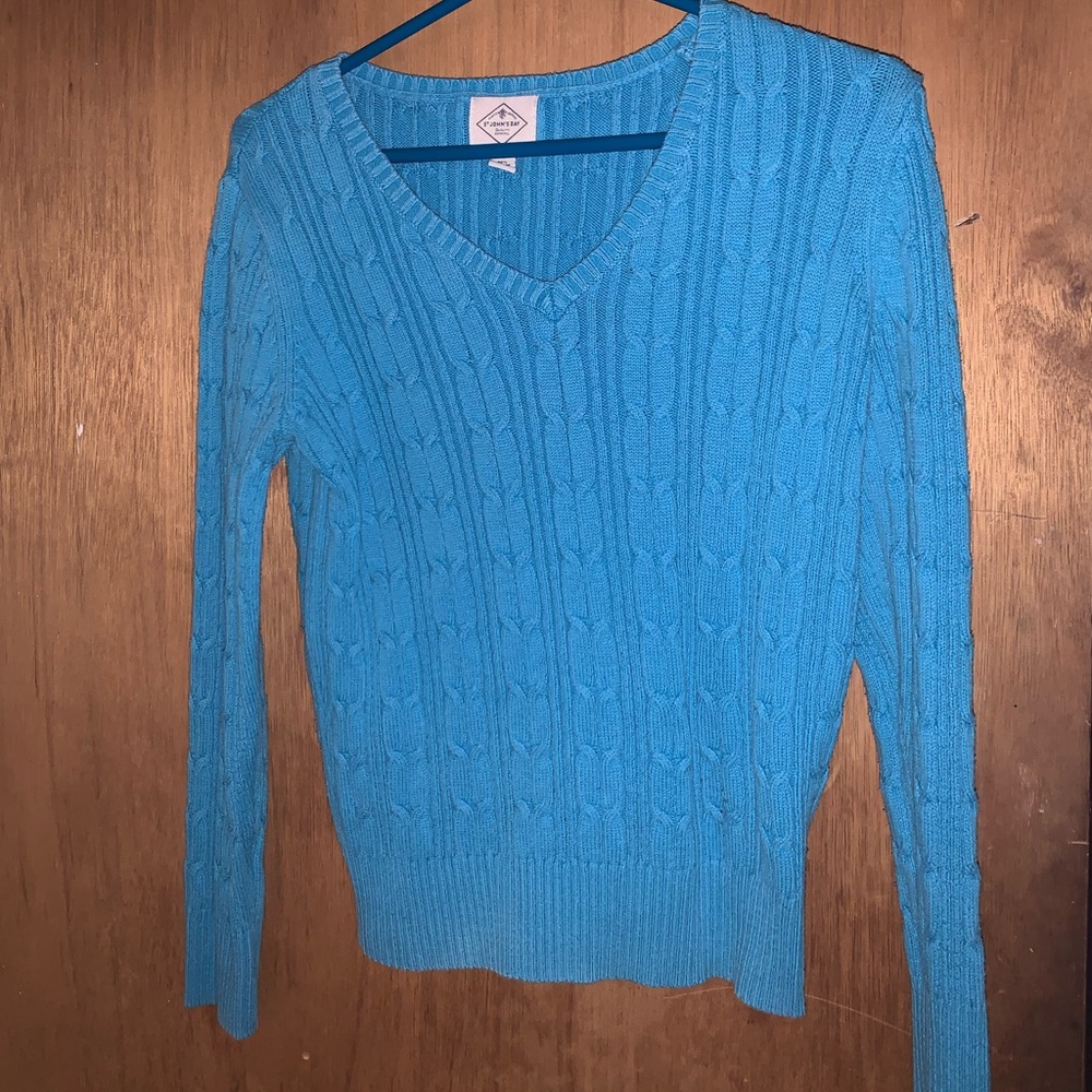 Sky Blue St John’s Bay V neck Sweater